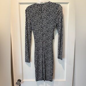 Marciano Black and White Long Sleeve Dress